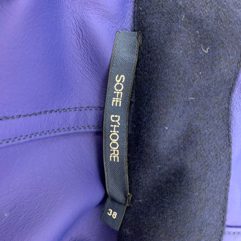 SOFIE D'HOORE Size 6 Navy Wool Polyurethane Hooded Cyril Coat
