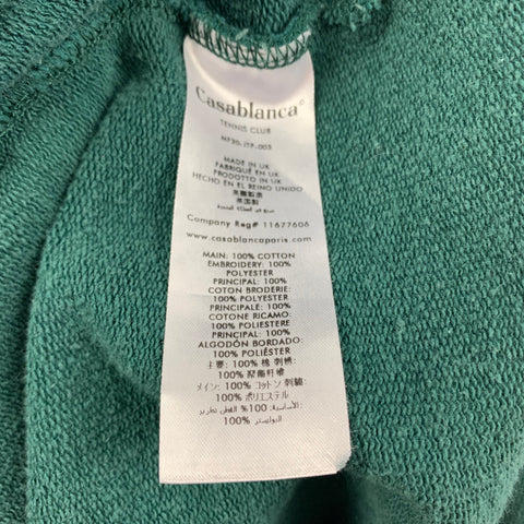 CASABLANCA Size S Green Embroidery Cotton Hoodie Sweatshirt