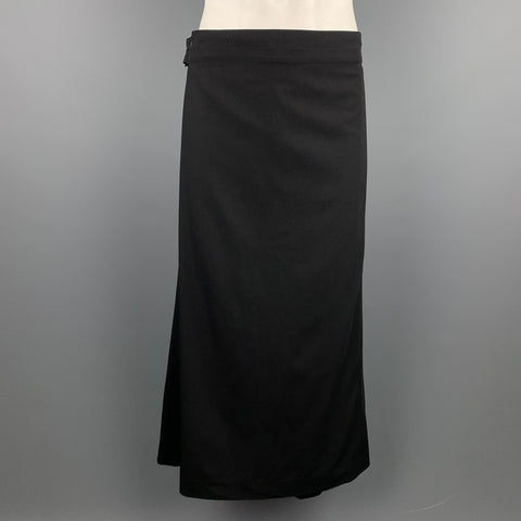 Vintage JEAN PAUL GAULTIER Size 32 Black Wool Back Apron Dress Pants