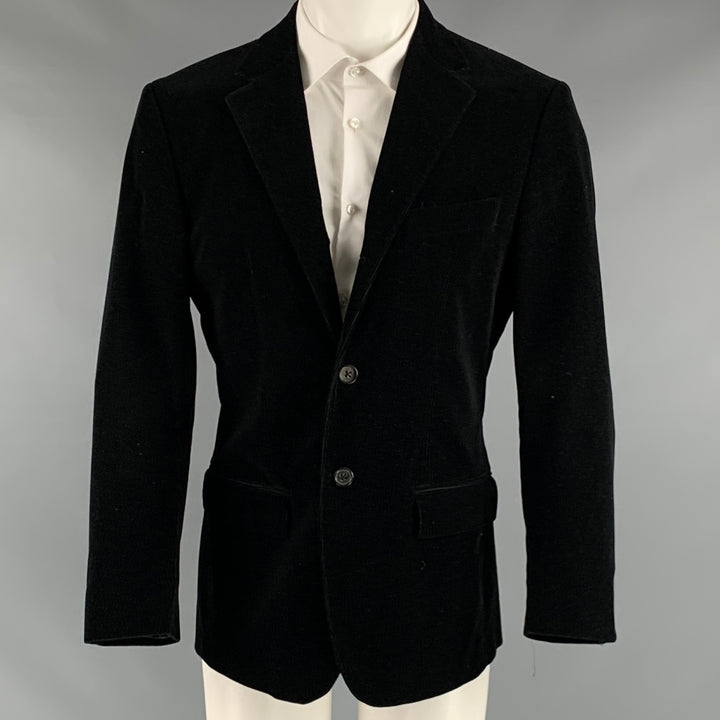 JIL SANDER Taille 38 Manteau de sport en coton et élasthanne en velours côtelé noir