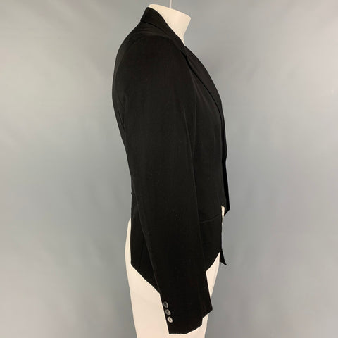 COMME des GARCONS HOMME PLUS Size L Black Wool Cropped Jacket