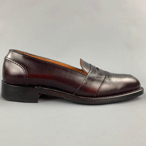ALDEN Size 7 D Burgundy Full Strap Calf Leather 683 Slip On Penny Loafers