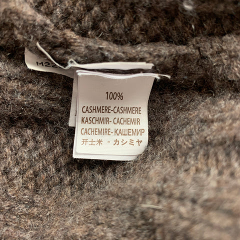 BRUNELLO CUCINELLI Size 42 Brown Cable Knit Cashmere Zip Up Jacket