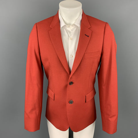 PAUL SMITH Size 38 Brick Wool Notch Lapel Sport Coat