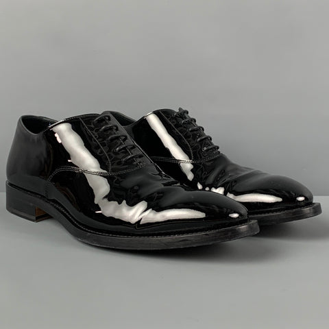 PAUL SMITH Size 10 Black Leather Lace Up Shoes