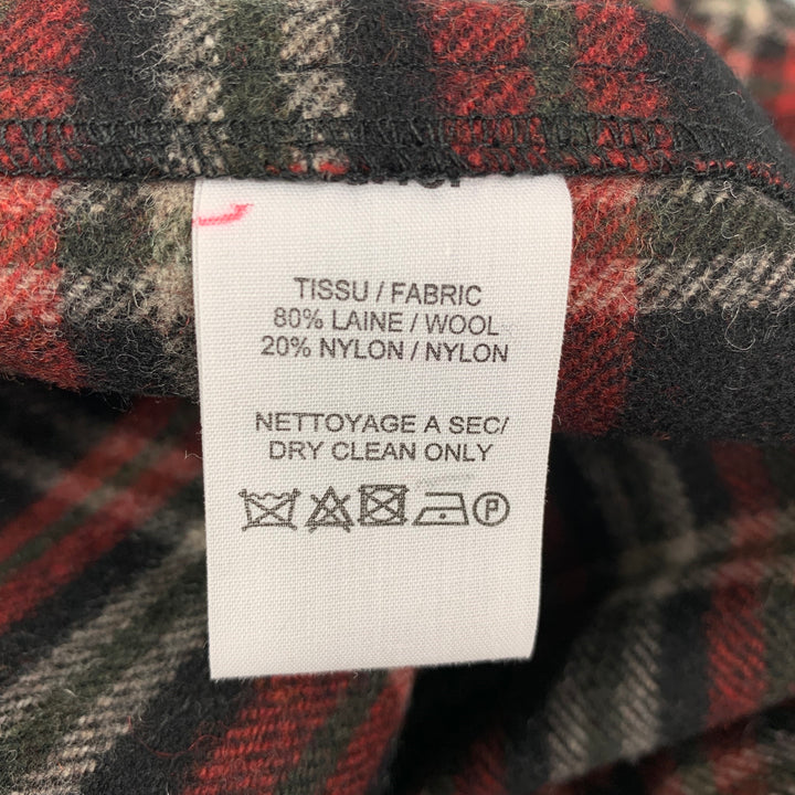 A.P.C. Size M Black Red Plaid Wool Nylon Long Sleeve Shirt