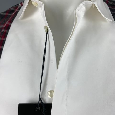 DSQUARED2 Taille S Chemise à manches longues en coton à carreaux gris noir rouge