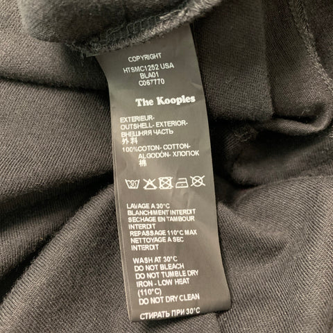 THE KOOPLES Size L Black Solid Cotton Crew-Neck T-shirt