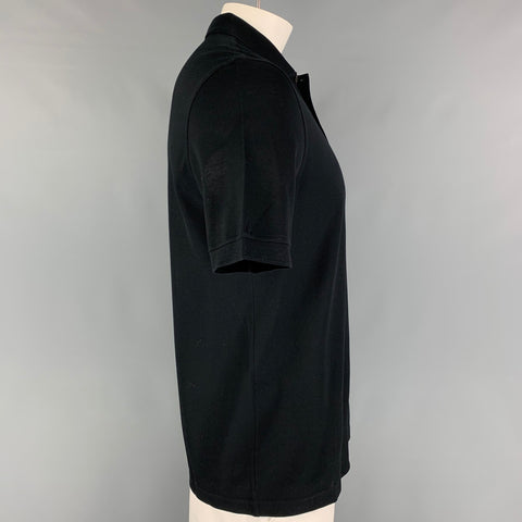 LOUIS VUITTON Size L Black Cotton Buttoned Polo