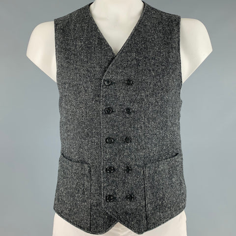 ENGINEERED GARMENTS Taille L Gris Gris Clair Chevrons Laine Mélange Gilet