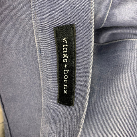 WINGS + HORNS Size 34 Blue Button Fly Casual Pants