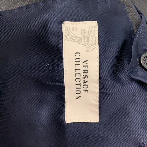 VERSACE COLLECTION Size 38 Charcoal Wool Single Breasted Notch Lapel Suit
