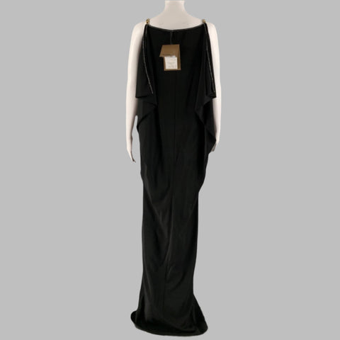 BURBERRY Size 4 Black Viscose Elastane Beaded Chain Dress