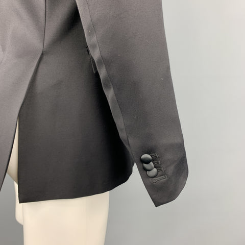 JUST CAVALLI Size 40 Black Double Breasted Notch Lapel Sport Coat