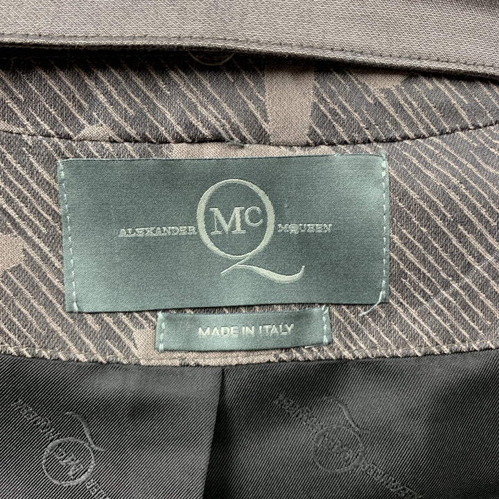 MCQ by ALEXANDER MCQUEEN Talla 44 Abrigo deportivo de algodón / seda con estampado color topo