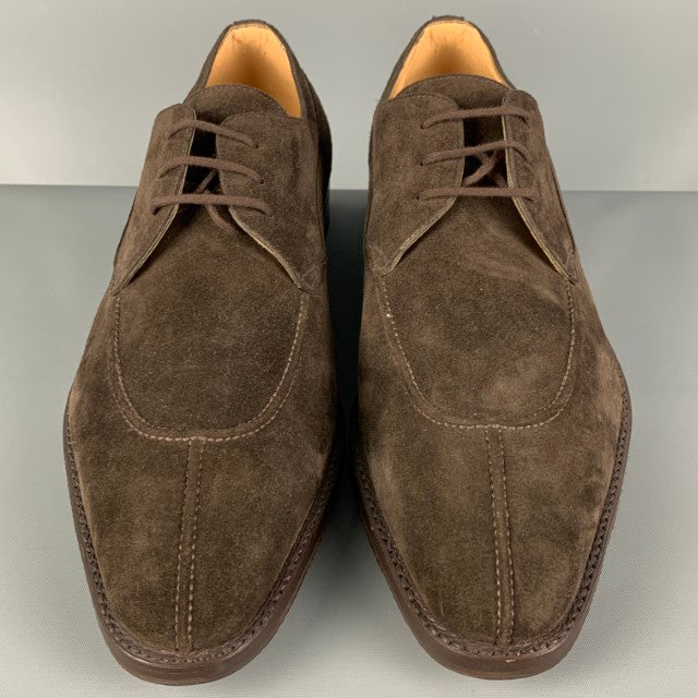 GRAVATI per WILSON and DEAN Size 12 Brown Solid Leather Split Toe Lace Up Shoes