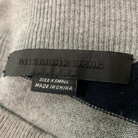 ALEXANDER WANG Size XS Grey Navy Cotton Stripe Cutout Pullover