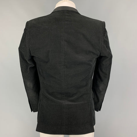 THE KOOPLES Size 36 Black Corduroy Cotton Sport Coat