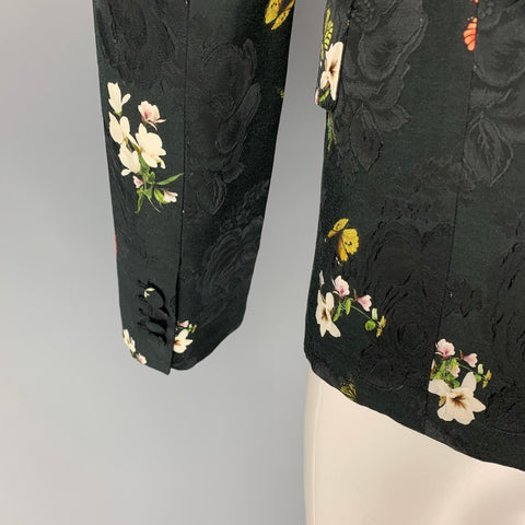 AMIRI Size 38 Black Jacquard Viscose Wool Peak Lapel Sport Coat