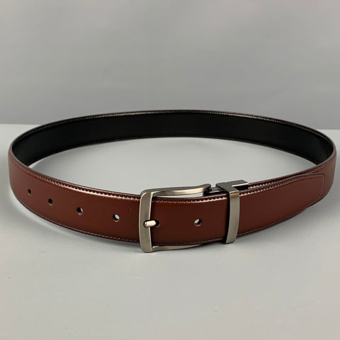 PENGUIN Size 30 Brown Black Leather Reversible Belt