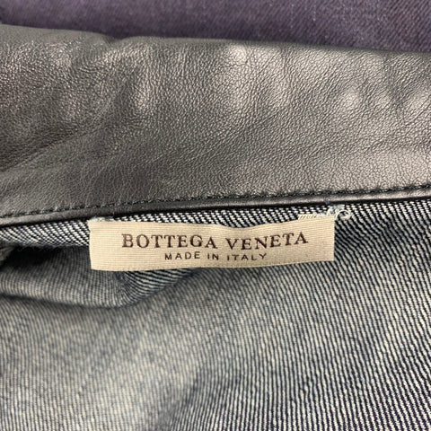 BOTTEGA VENETA Size 40 Indigo Selvedge Denim Trucker Jacket