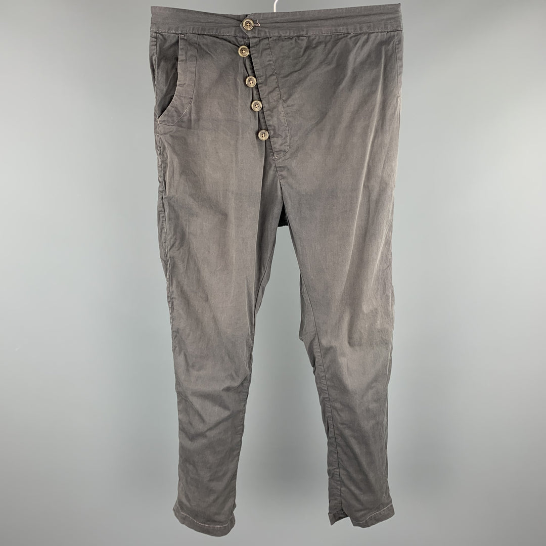 HENRIK VIBSKOV Size 30 Charcoal Cotton Button Fly Casual Pants