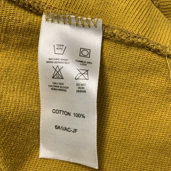 CHAMPION Size L Mustard Graphic Cotton Crew-Neck Pullover