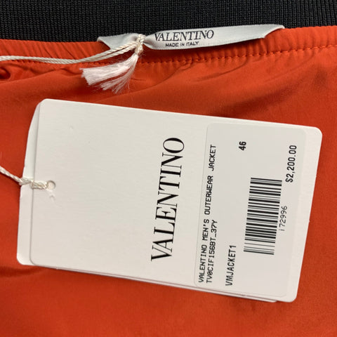 VALENTINO Size 36 Grey Black Polyester Bomber Jacket