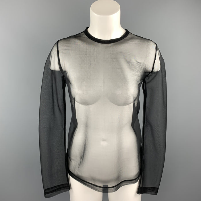JUNYA WATANABE Taille M Pull à col rond en polyester maille noire