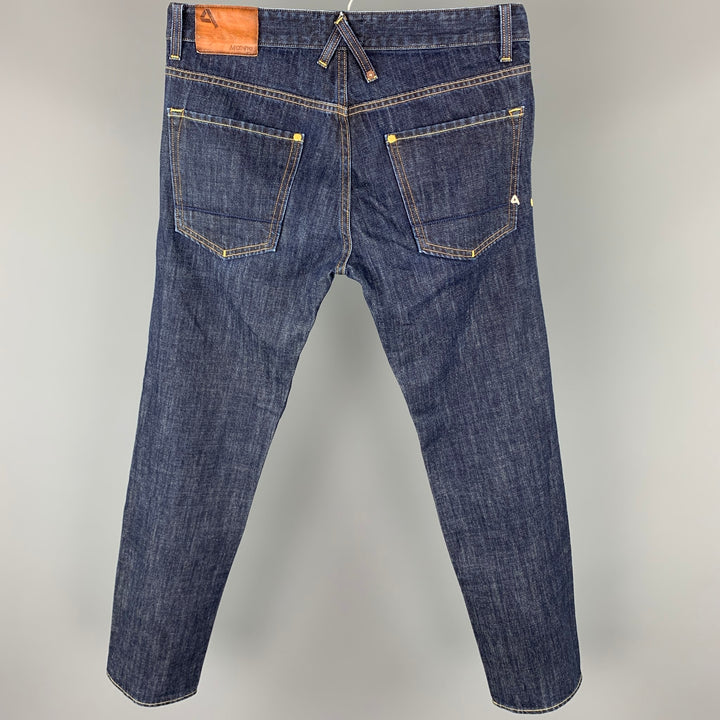 CYCLE Size 31 Indigo Contrast Stitch Denim Button Fly Jeans