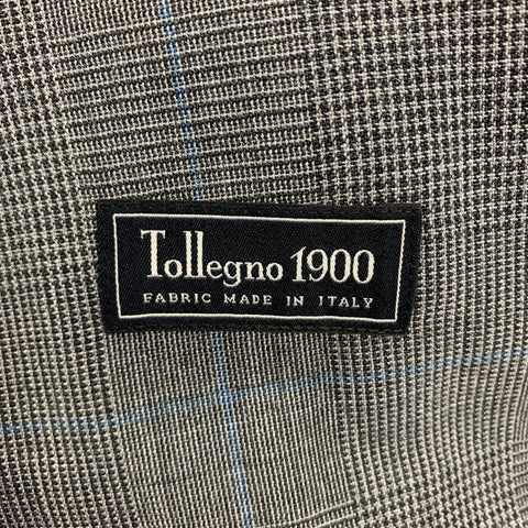 J. CREW Size 38 Regular Dark Gray Glenplaid Wool Notch Lapel Suit