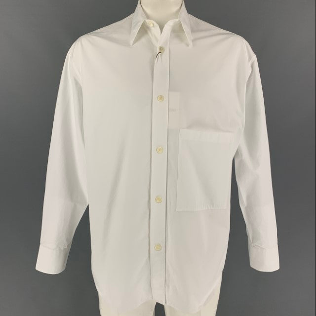 VALENTINO Camisa extragrande con botones de algodón blanco talla M