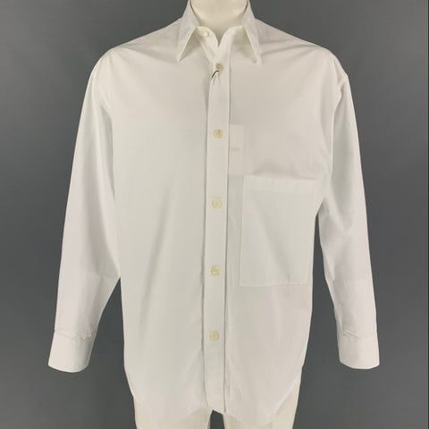 VALENTINO Size M White Cotton Button Up Oversized Shirt