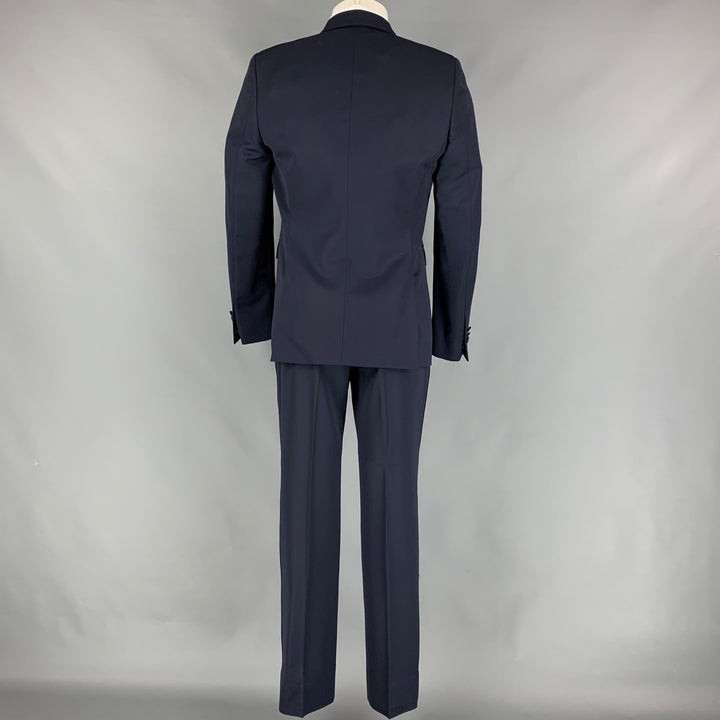 BURBERRY PRORSUM Size 38 Regular Navy Blue Virgin Wool Notch Lapel Tuxedo Suit