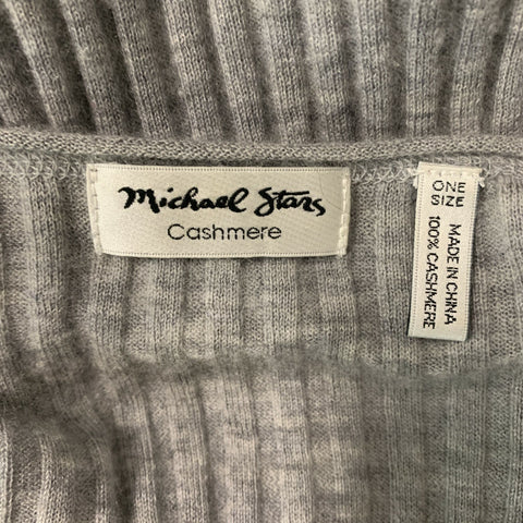 MICHAEL STARS Size One Size Grey Cashmere Ribbed Casual Top