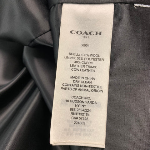 COACH 1941 Size S Black Orange Brown Print Wool Zip Up Jacket