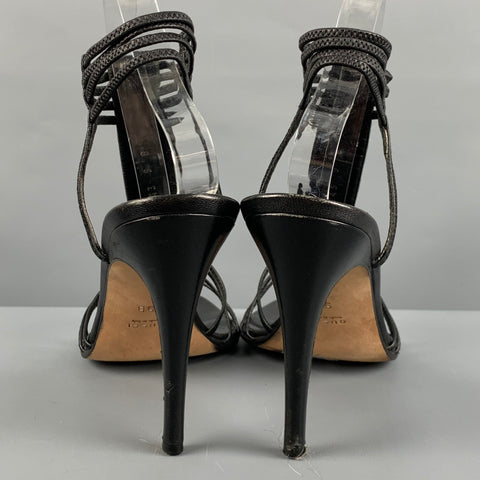 GUCCI Taille 9 Sandales à bride en cuir noir