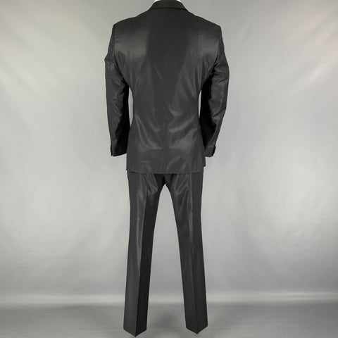 CALVIN KLEIN COLLECTION Size 44 Black Wool Notch Lapel Suit