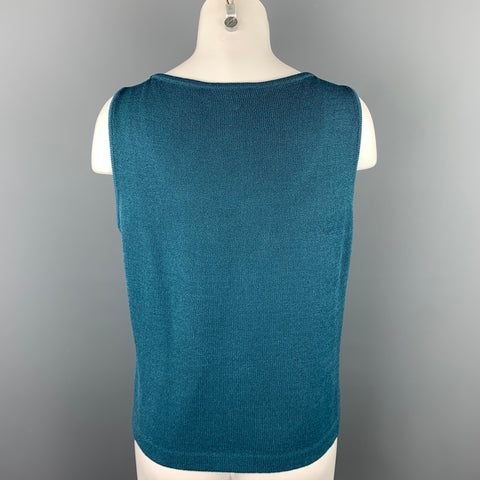 ST. JOHN Size M Teal Knitted Camisole Blouse