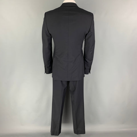 BURBERRY LONDON Size 46 Navy Wool Notch Lapel Suit