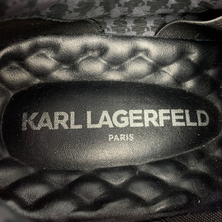 KARL LAGERFELD Size 10.5 Black Leather Slip On Loafers