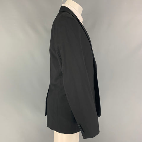 PAUL SMITH The Byard Size 40 Black Wool Peak Lapel Sport Coat