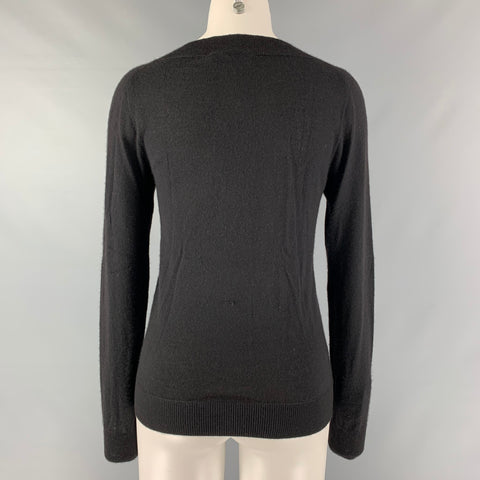 PRADA Size 2 Black Solid V-Neck Pullover
