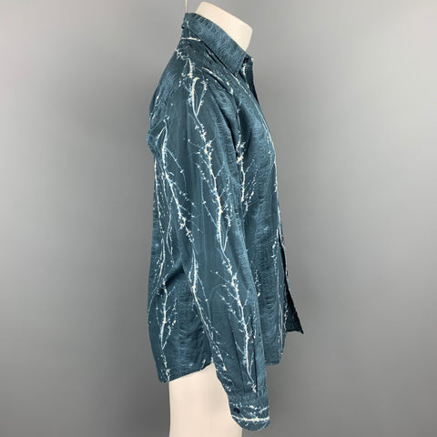 LIBERTY OF LONDON Size M Slate Print Cotton Button Up Long Sleeve Shirt