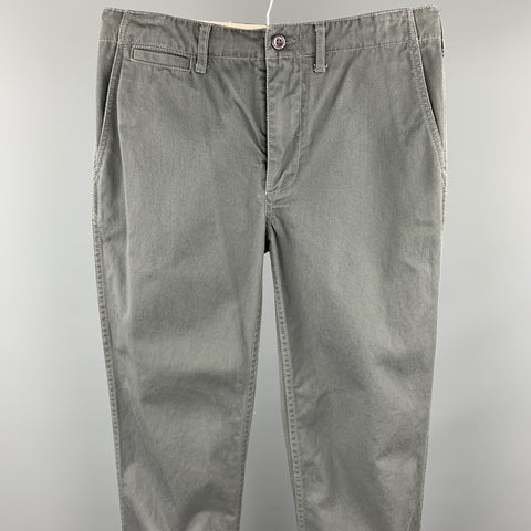 8.15 AUGUST FIFTEENTH Size 30 Slate Solid Cotton Zip Fly Casual Pants
