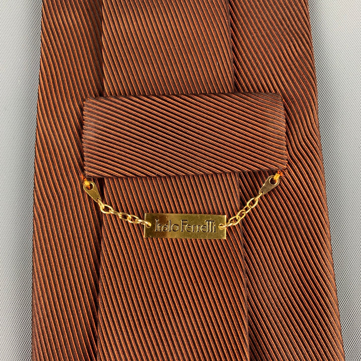 ITALO FERRETTI Corbata de seda texturizada marrón