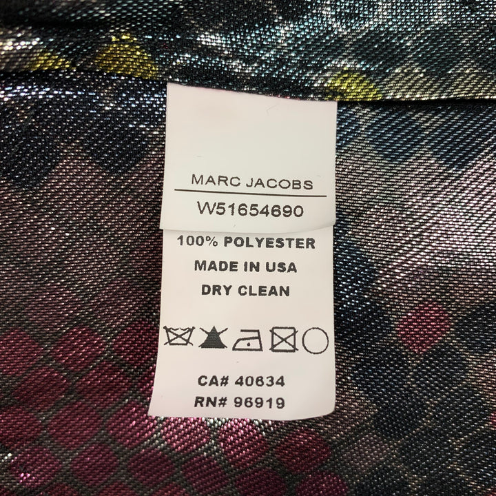 MARC JACOBS Size 2 Multi-Color Silk Polyester Sequin Print Button Up Shirt