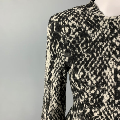 GIORGIO ARMANI Size 6 Grey Black Not Listed Animal Print Zip Up Jacket