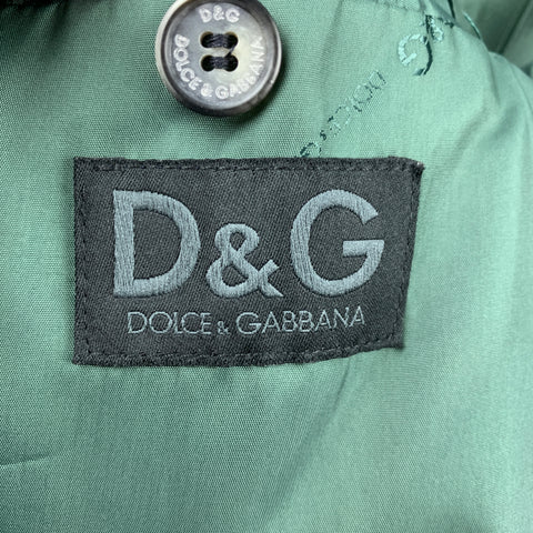 D&G by DOLCE & GABBANA  Size L Black Twill Wool Single Breasted Coat