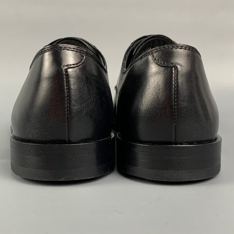 VERSACE COLLECTION Size 7 Black Leather Lace Up Shoes